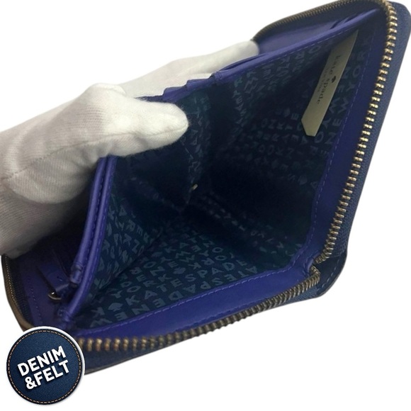 Kate Spade Darci Zip Around Wright Place Sapphire (Navy Blue) Compact Wallet💙 - Picture 6 of 11